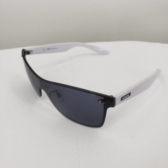 UVEX Sport Polarized Sunglasses Oversize 22 White Frame Smoke Lens NWT